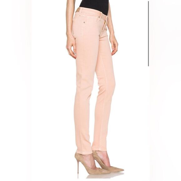 Victoria Beckham Power Stretch High Rise Nude Skinny Jeans - Picture 2 of 9
